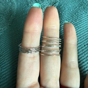 Set of 2 Silver Stacking Rings